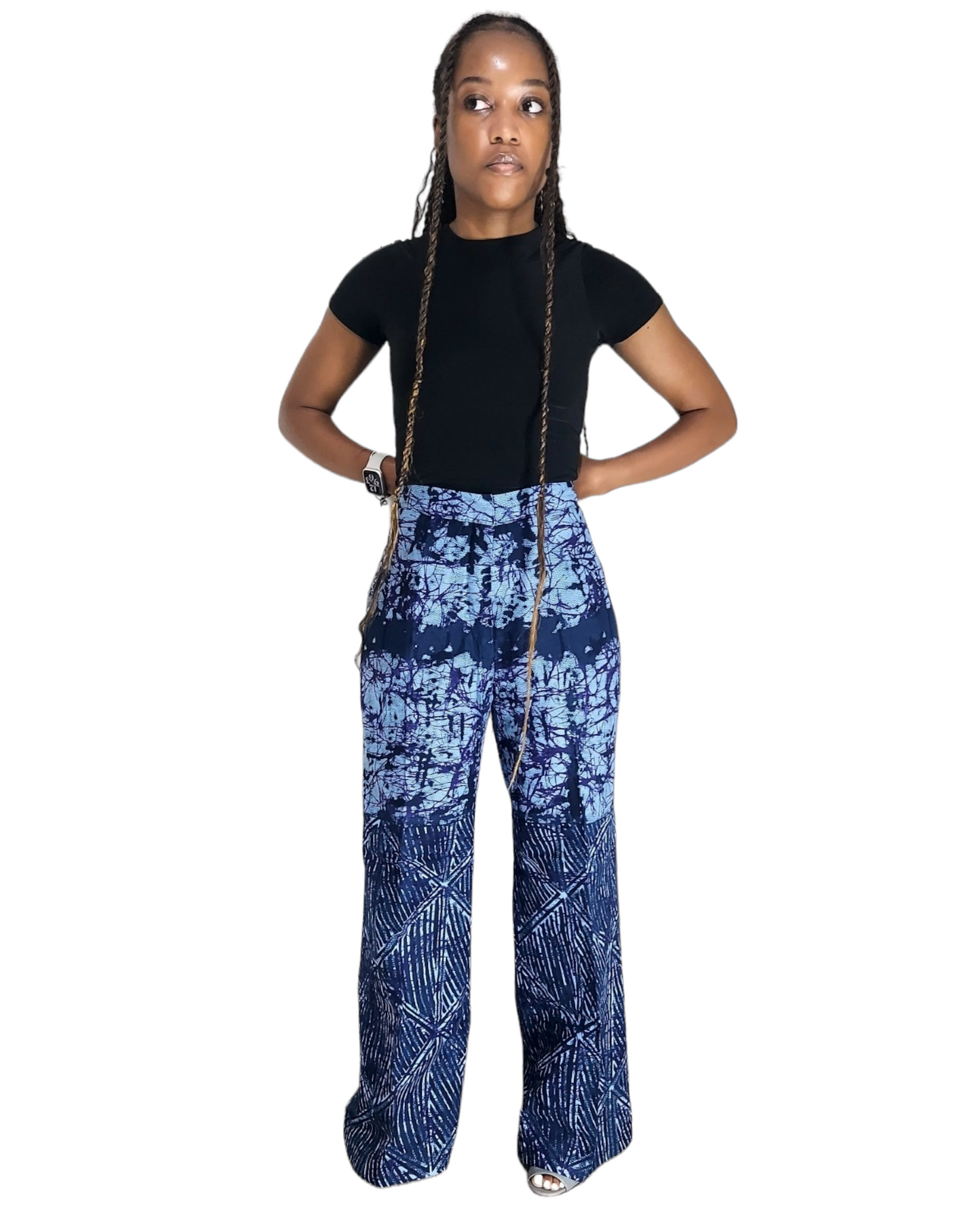 Tiwi Palazzo Pants Blue Cotton Pants