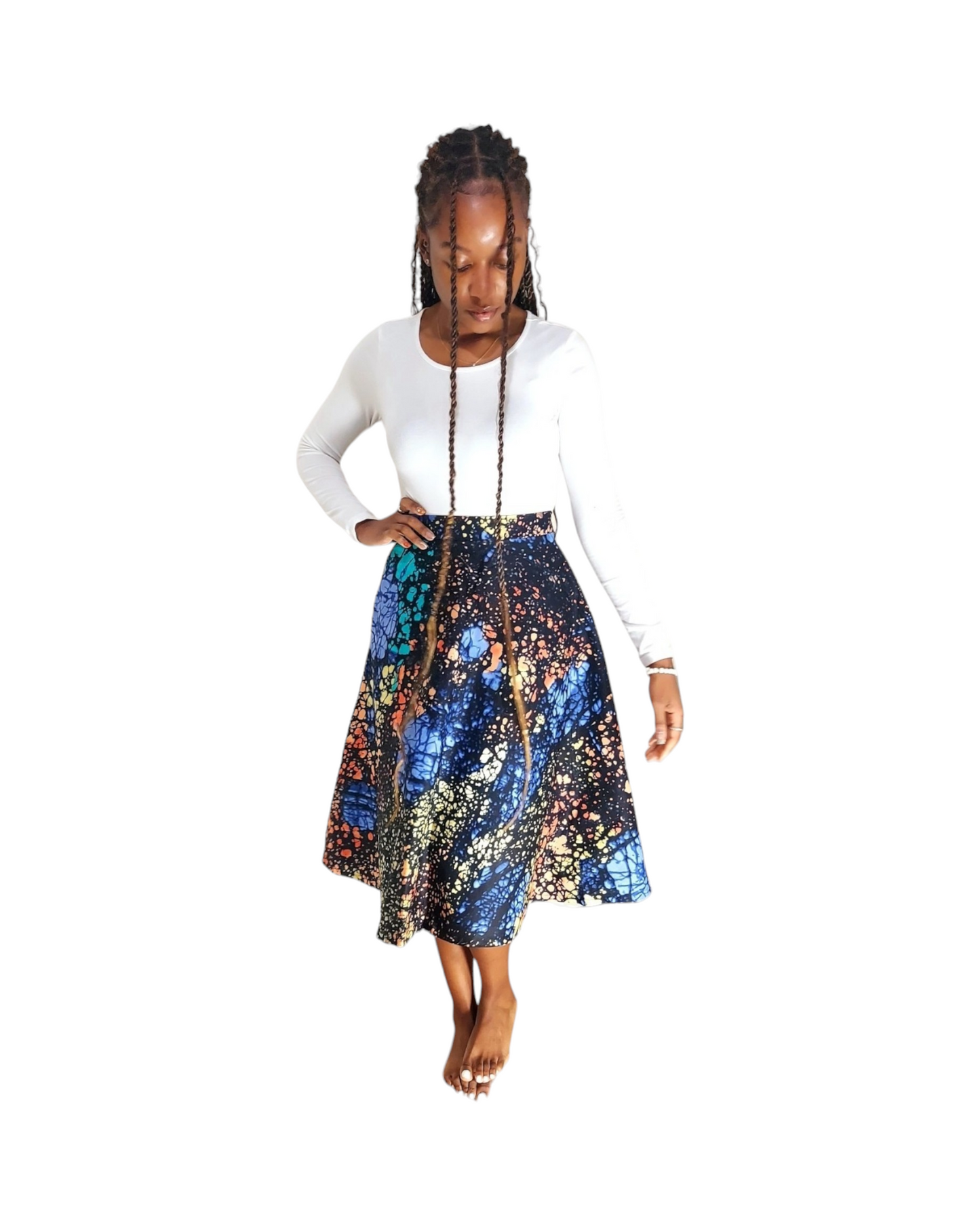 Women's Cotton Skirt  Tie-dye pattern Skirt