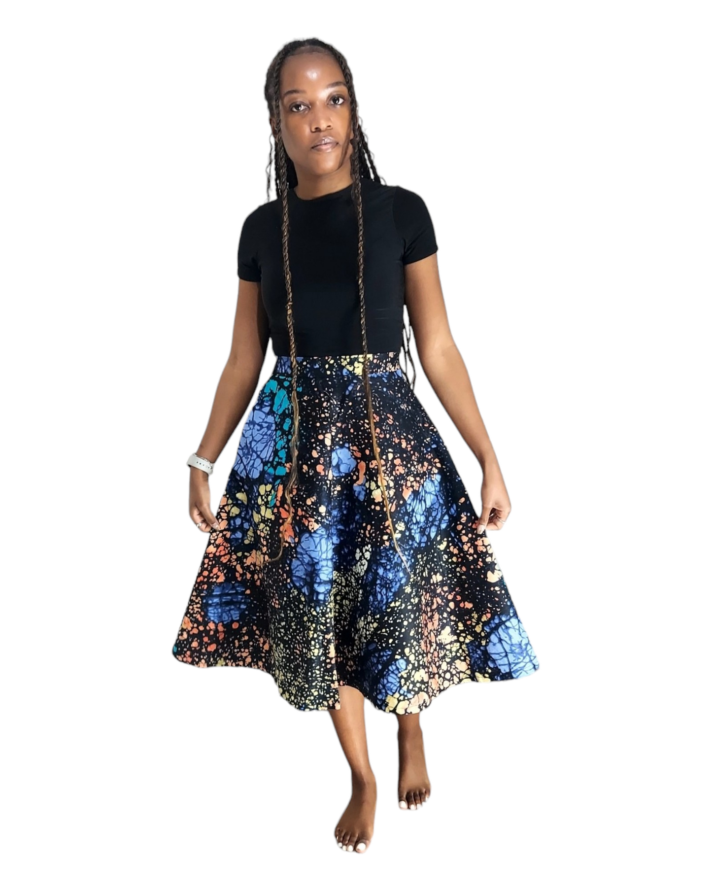 Women's Cotton Skirt  Tie-dye pattern Skirt