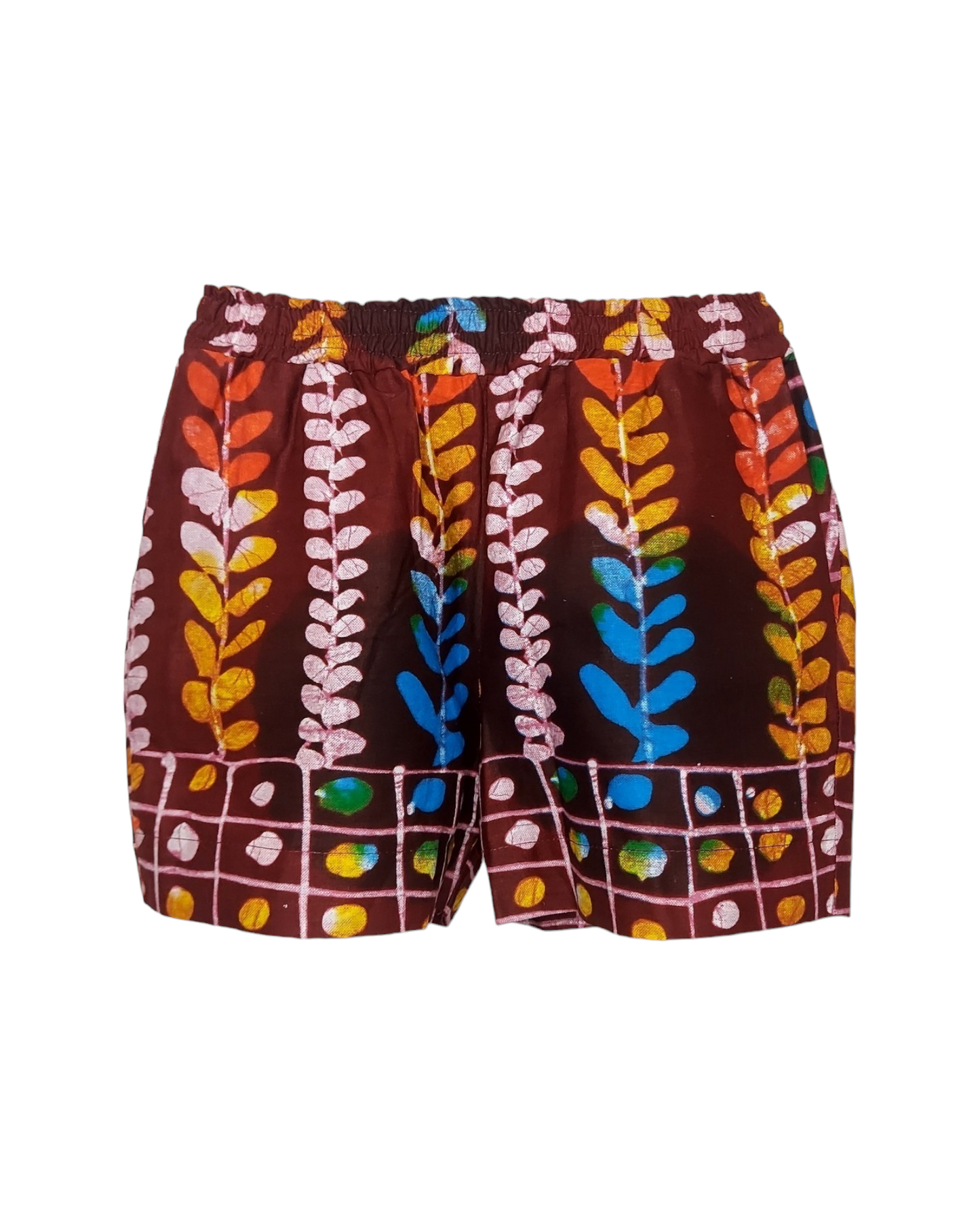 Kids Burgundy Pattern Shorts