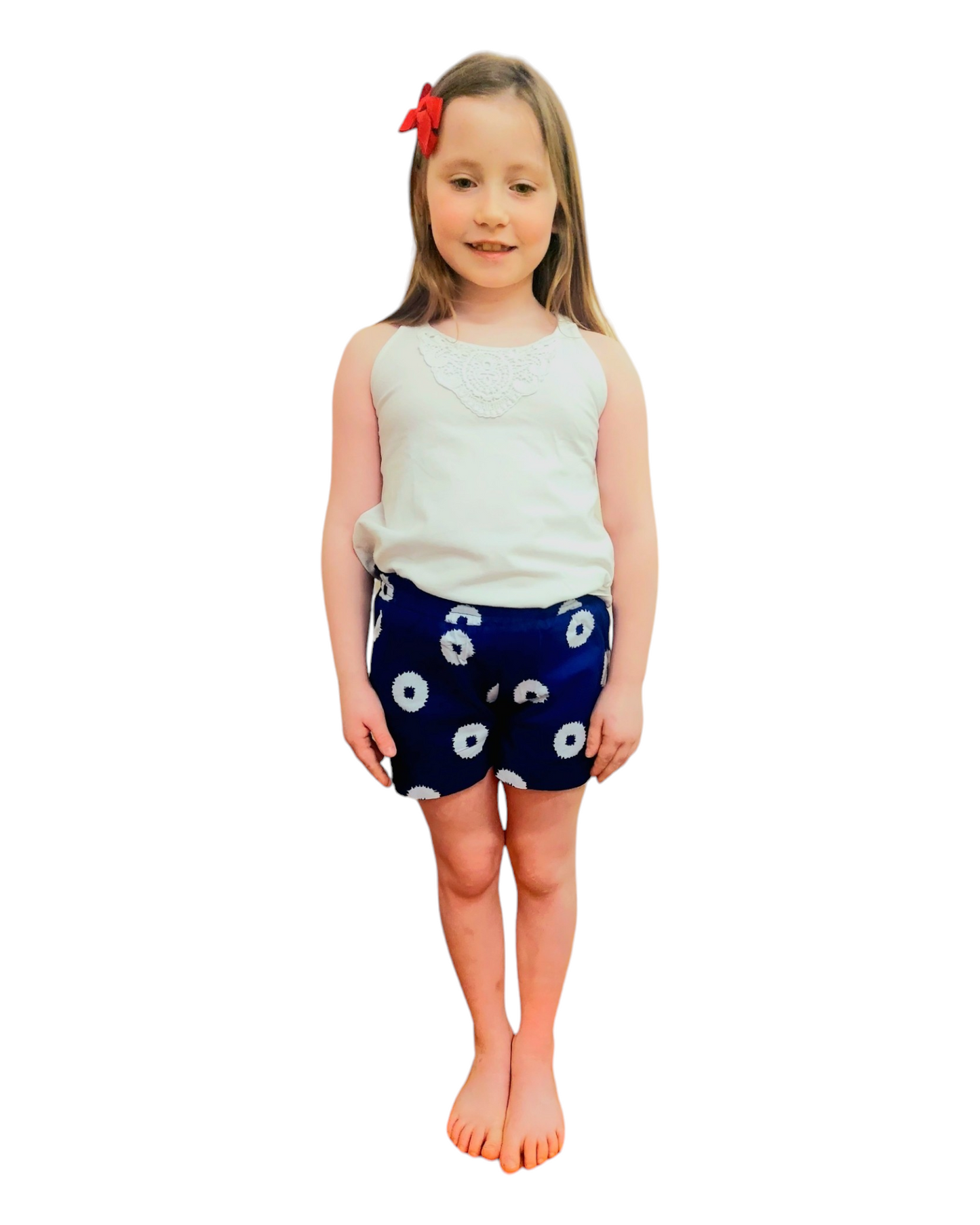 Blue and White shorts for Girls