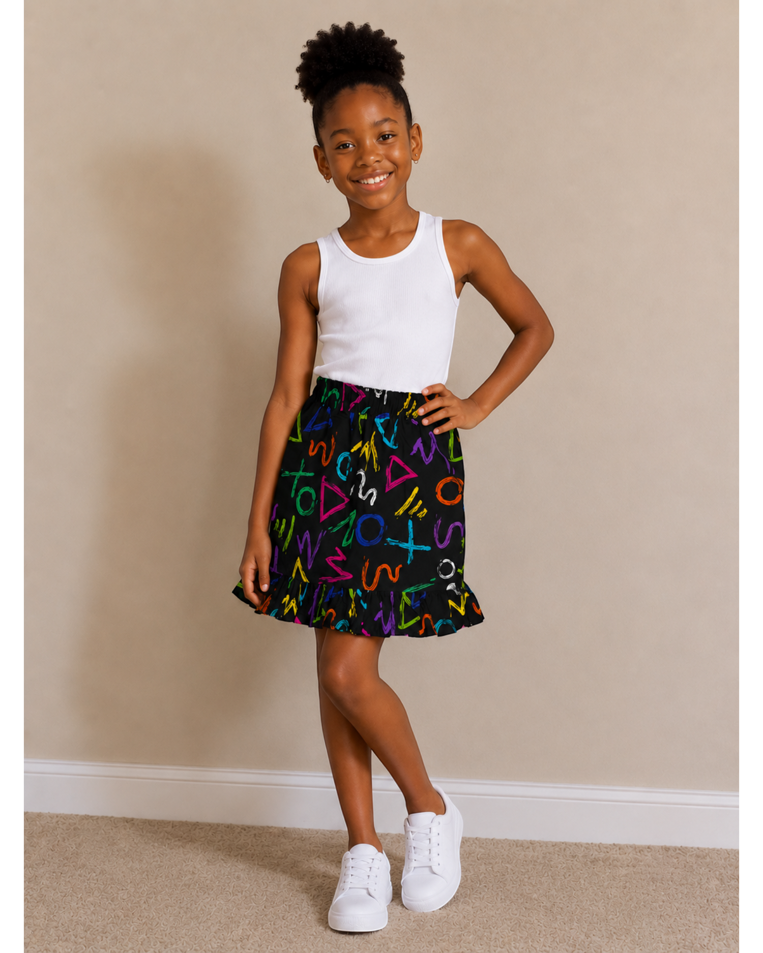 Multicolour Print Summer Skirt