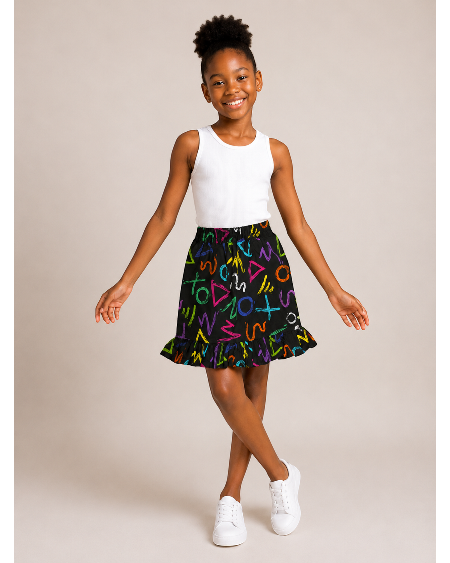 Multicolour Print Summer Skirt